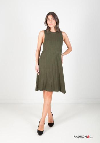  Vestido Sin Mangas con plisado por la rodilla 