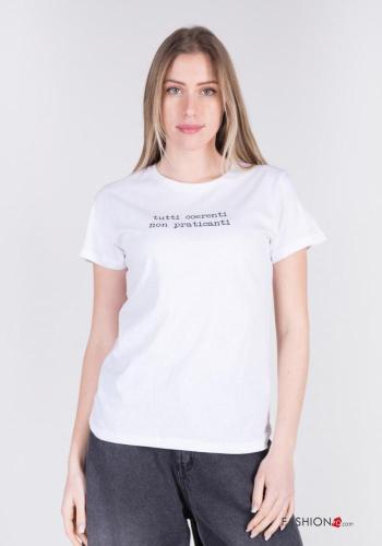  T-shirt de Algodón Patrones de escritura 