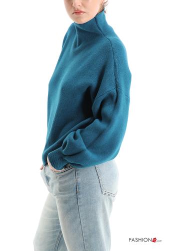  Suéter de cuello alto  Verde azulado