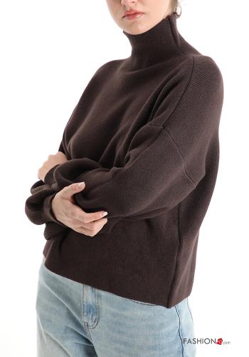  Maglione a collo alto  Marrone