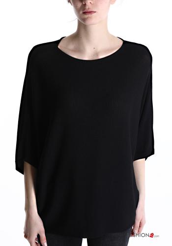  Lässiges Strickpullover  Schwarz