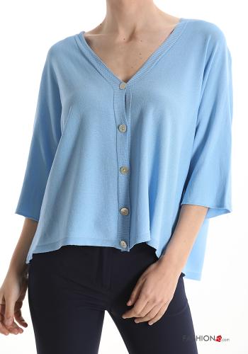  v-neck Cardigan with buttons Light -blue