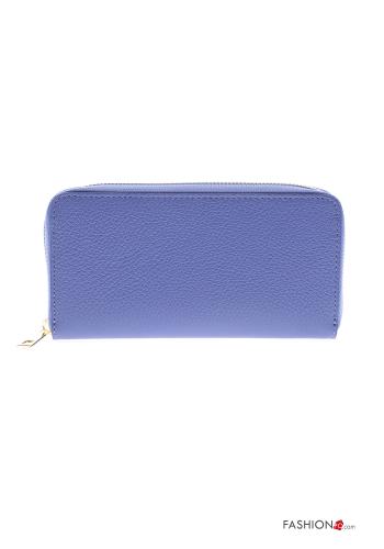  Genuine Leather Wallet with zip Dodger Blue