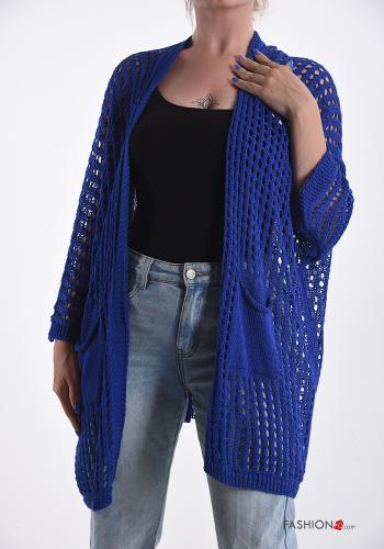  Cardigan with pockets Electric blue