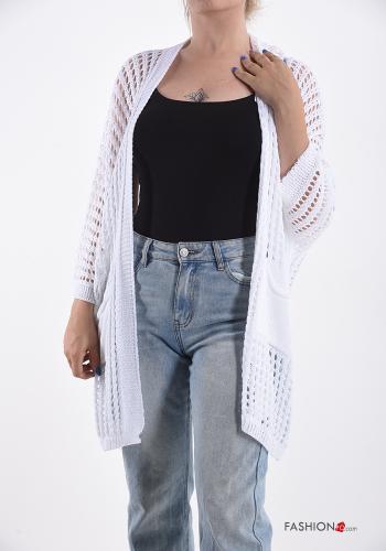  Cardigan with pockets White