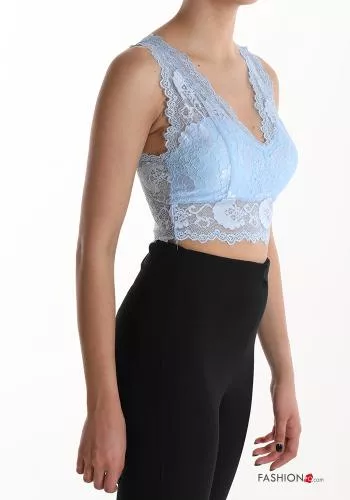  lace trim Top with v-neck with cups