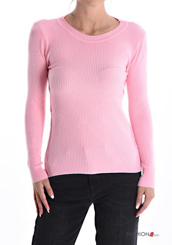  Maglione costine girocollo 