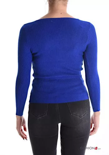  Ribbed Sweater with v-neck