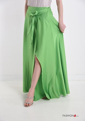  satin Longuette Skirt with bow