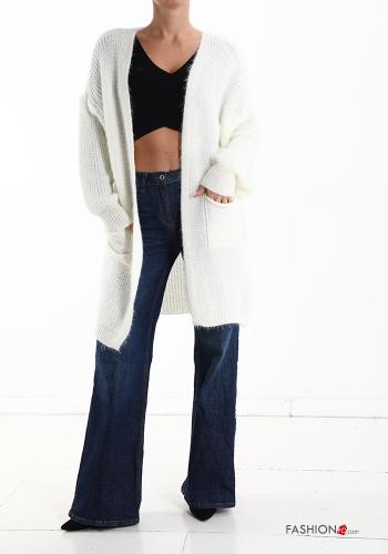  Cardigan with pockets White