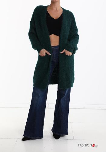  Cardigan with pockets Dark green