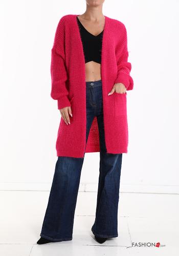  Cardigan with pockets Fucsia