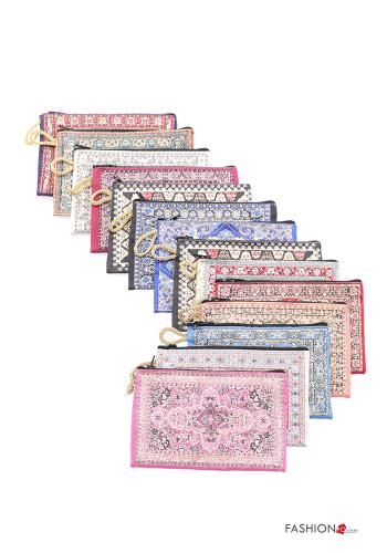 12-piece pack Jacquard print Wallet with zip Various colours