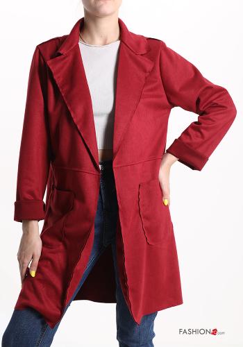  Duster Coat with pockets Fire red