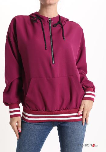  Sweatshirt with zip with hood