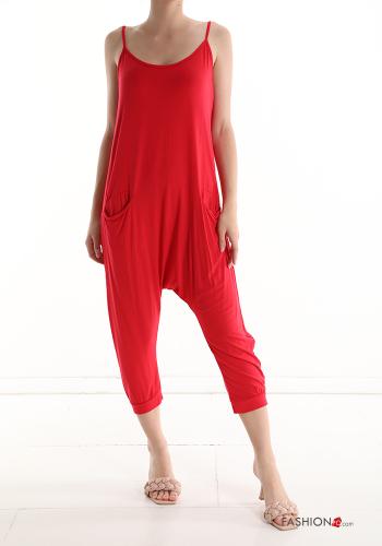  Dungaree with pockets Red