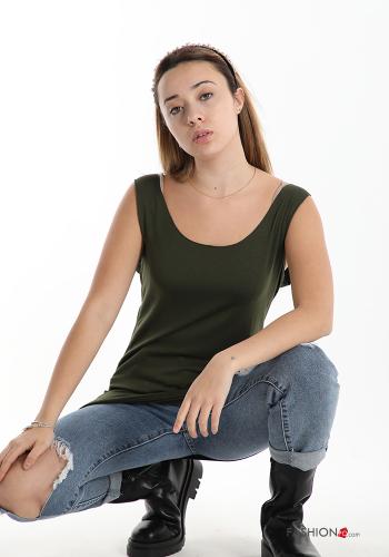  Casual Tank-Top  Military green