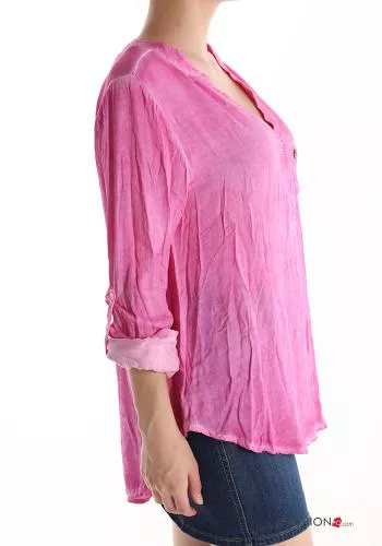  v-neck Blouse with buttons with pockets