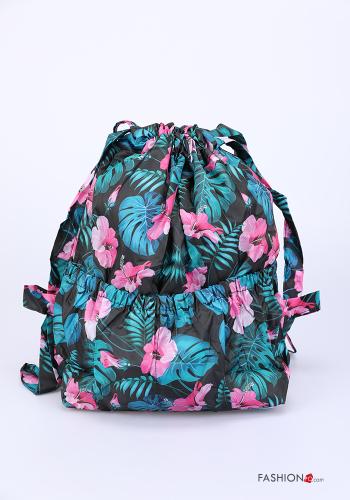 Nature-print Backpack Fluo green