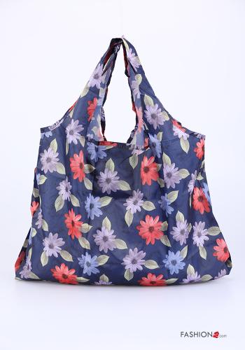  Floral Shopper (Tote)  Blue