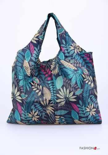  Floral Shopper (Tote)  Aqua green