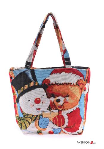  Borsa Fantasia natalizia con zip  Rosso veneziano