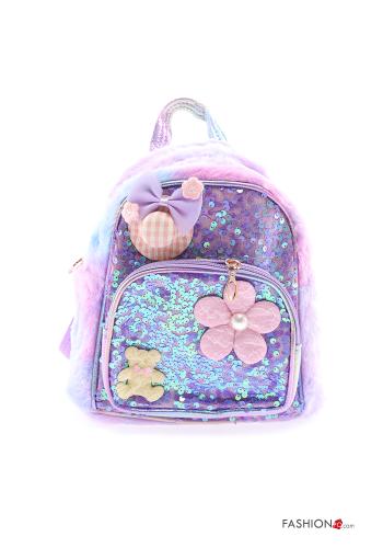  Zaino con paillettes con zip  Glicine