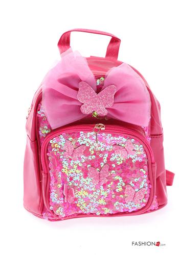  Backpack with sequins with zip Red