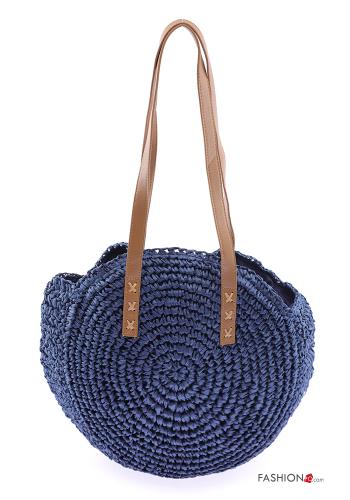  Shoulder bag with zip with studs Cerulean blue