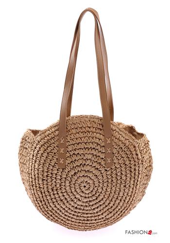  Shoulder bag with zip with studs Beige