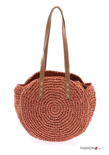  Shoulder bag with zip with studs Ochre