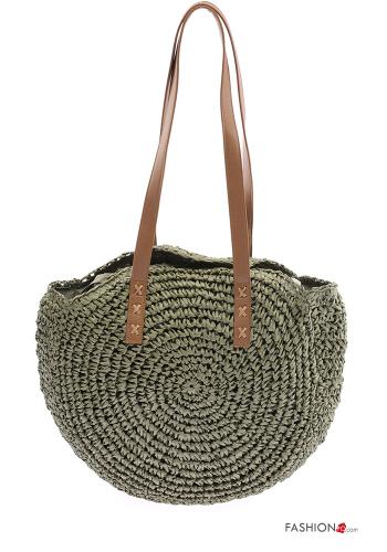  Shoulder bag with zip with studs Light olive