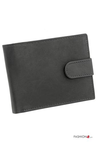  unisex Genuine Leather Wallet with buttons