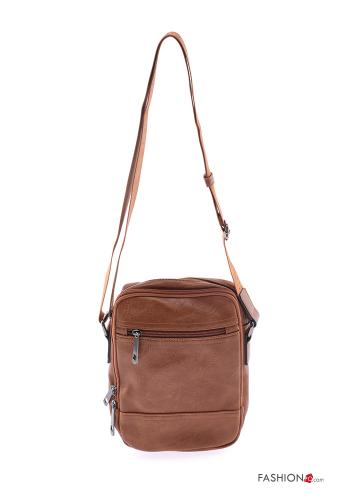  Borsa ecopelle unisex con zip con tracolla 