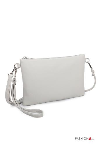  Clutch com fecho com alça  Cinzento