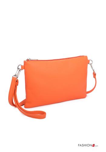  Clutch com fecho com alça  Laranja