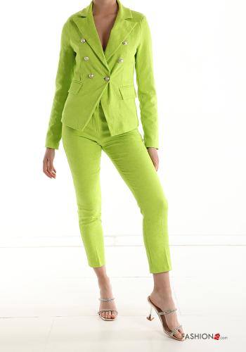  Tailleur in Cotone Fantasia jacquard con bottoni 