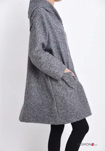  Coat with pockets with hood with zip