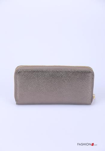  Genuine Leather Wallet with zip Dark khaki