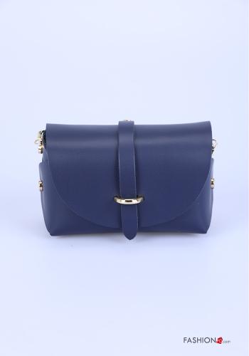  Genuine Leather Bag with shoulder strap Blue