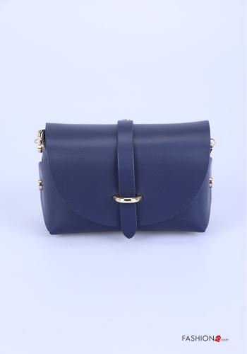 Bolso de Cuero Genuino con bandolera  Azul