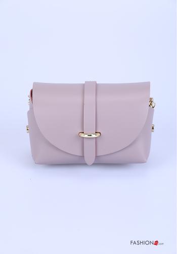  Bolso de Cuero Genuino con bandolera  Lila