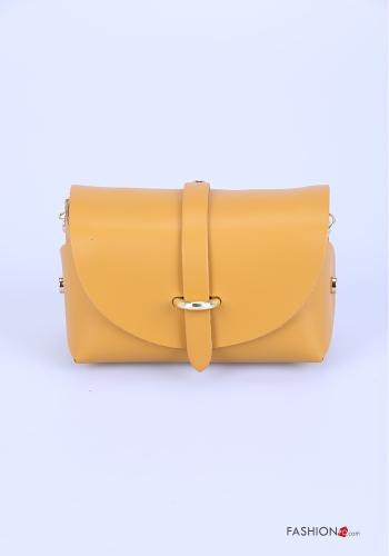  Bolso de Cuero Genuino con bandolera  Amarillo
