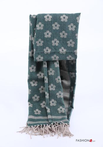  Floral print Wool Mix Scarf with fringes Various colours