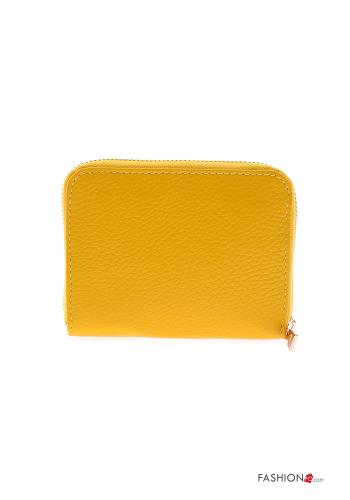 Genuine Leather Wallet with zip Yellow