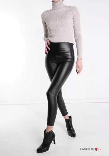  faux leather Leggings with zip