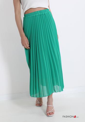  pleated Longuette Skirt  Green