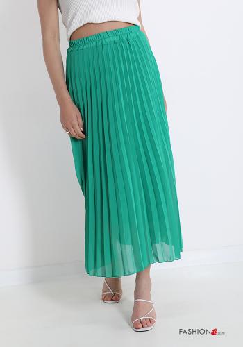  Saia plissê Longuette com elástico  Verde