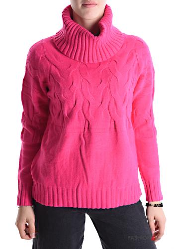  Sweater Rollneck Bright pink