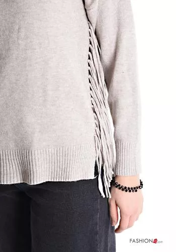  Sweater Rollneck with fringe